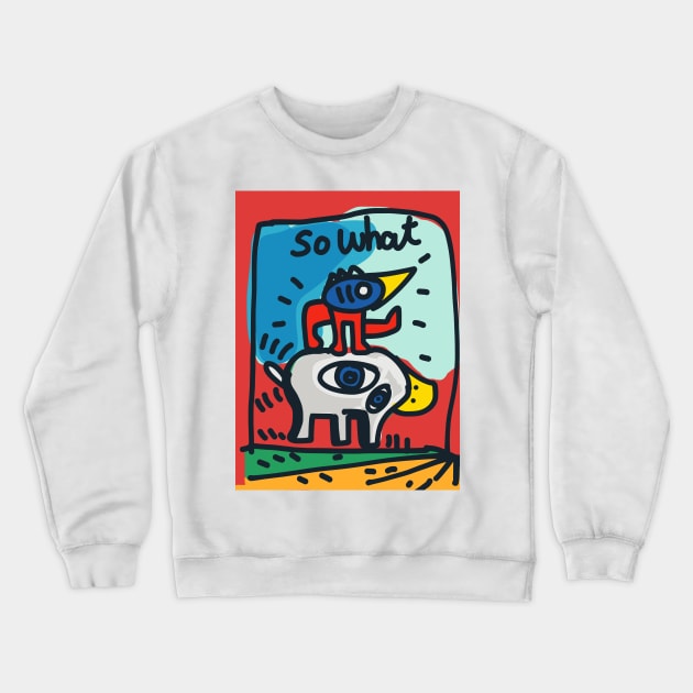 So What Graffiti Art Duck Crewneck Sweatshirt by signorino